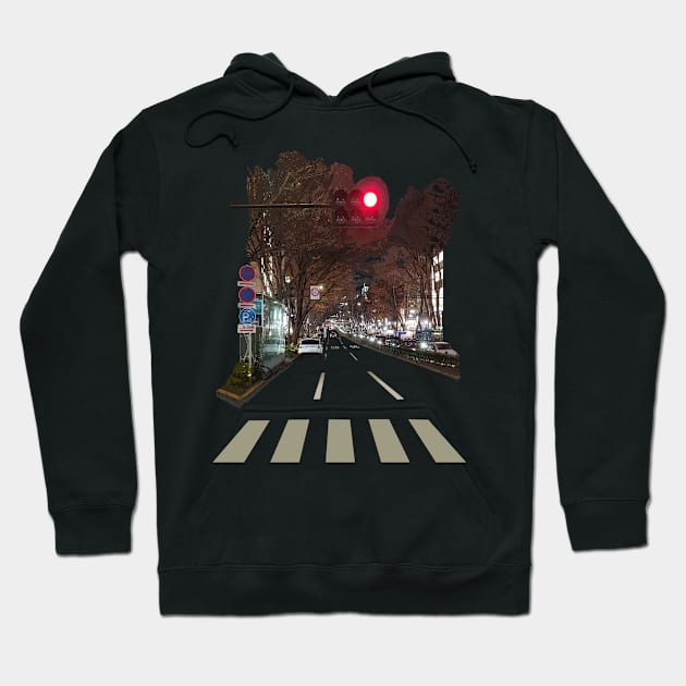 Tokyo Street at Night Hoodie by RCLWOW